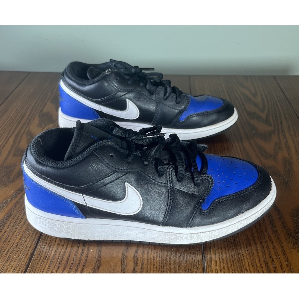 Nike Air Jordan 1 Low GS Size 5Y Women's 6.5 Black White Game Royal 553560-042